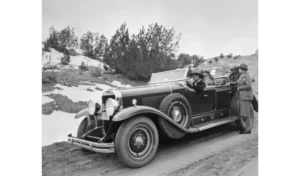 Historic photo of a vintage Cadillac used for Indian Detours.