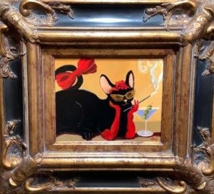 Cynde Roof painting of a black cat.