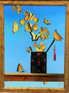 painting of butterflies.