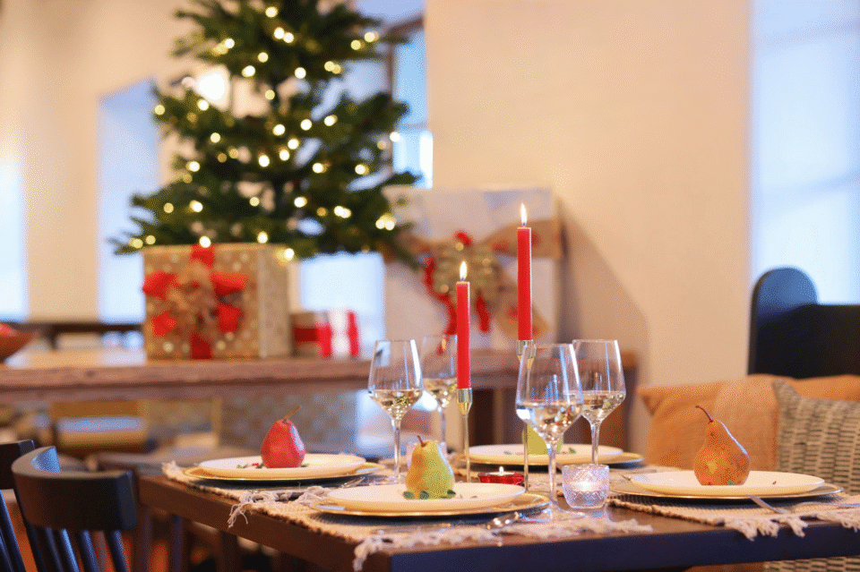Holiday table setting.