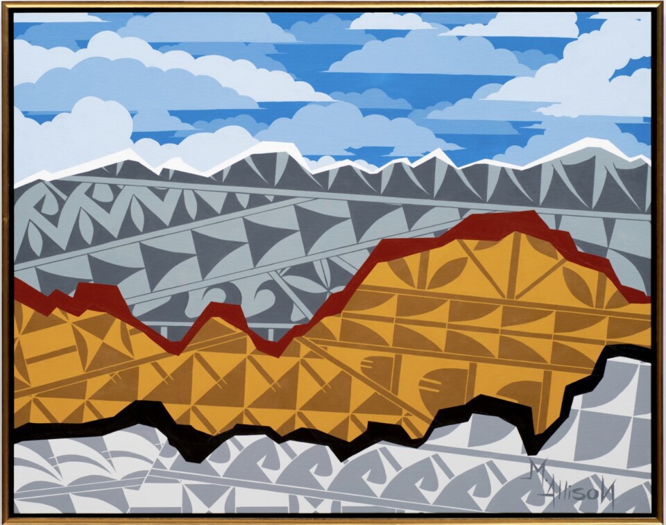 Painting by Marla Allison, "The Mountains tell Stories"