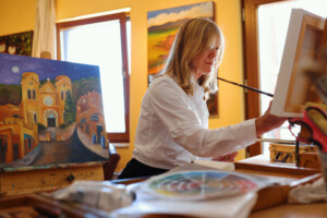 Sandy Vaillancourt at her studio