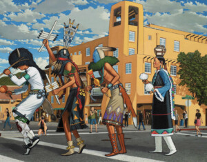 Painting by Craig George of Santa Fe's Indian Market.