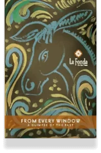 A vibrant, stylized painting featuring the head of a donkey outlined in blue with swirling green and yellow.