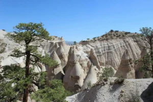Cone-shaped rock formations.