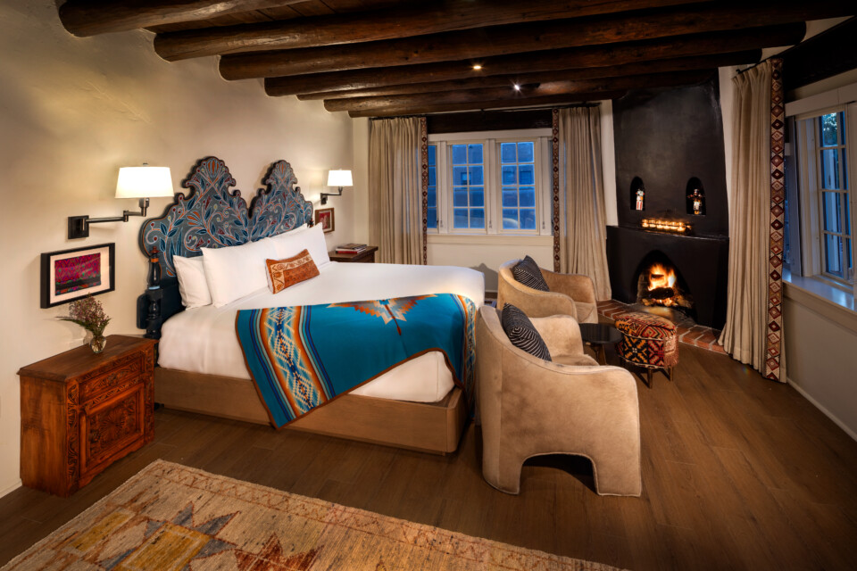Master Bedroom with Kiva Fireplace