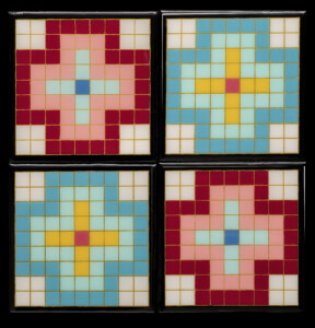 geometric acrylic artwork.